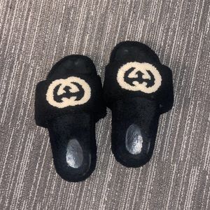 Gucci Wool Slide Sandal with Interlocking G